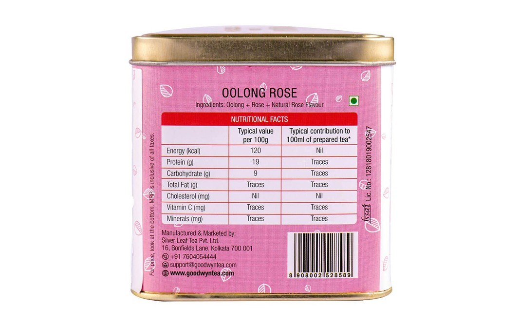 Goodwyn Tea Oolong Rose    Tin  100 grams
